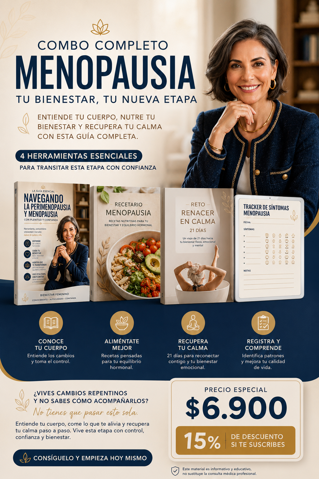 Combo Completo Menopausia - Flyer con precio