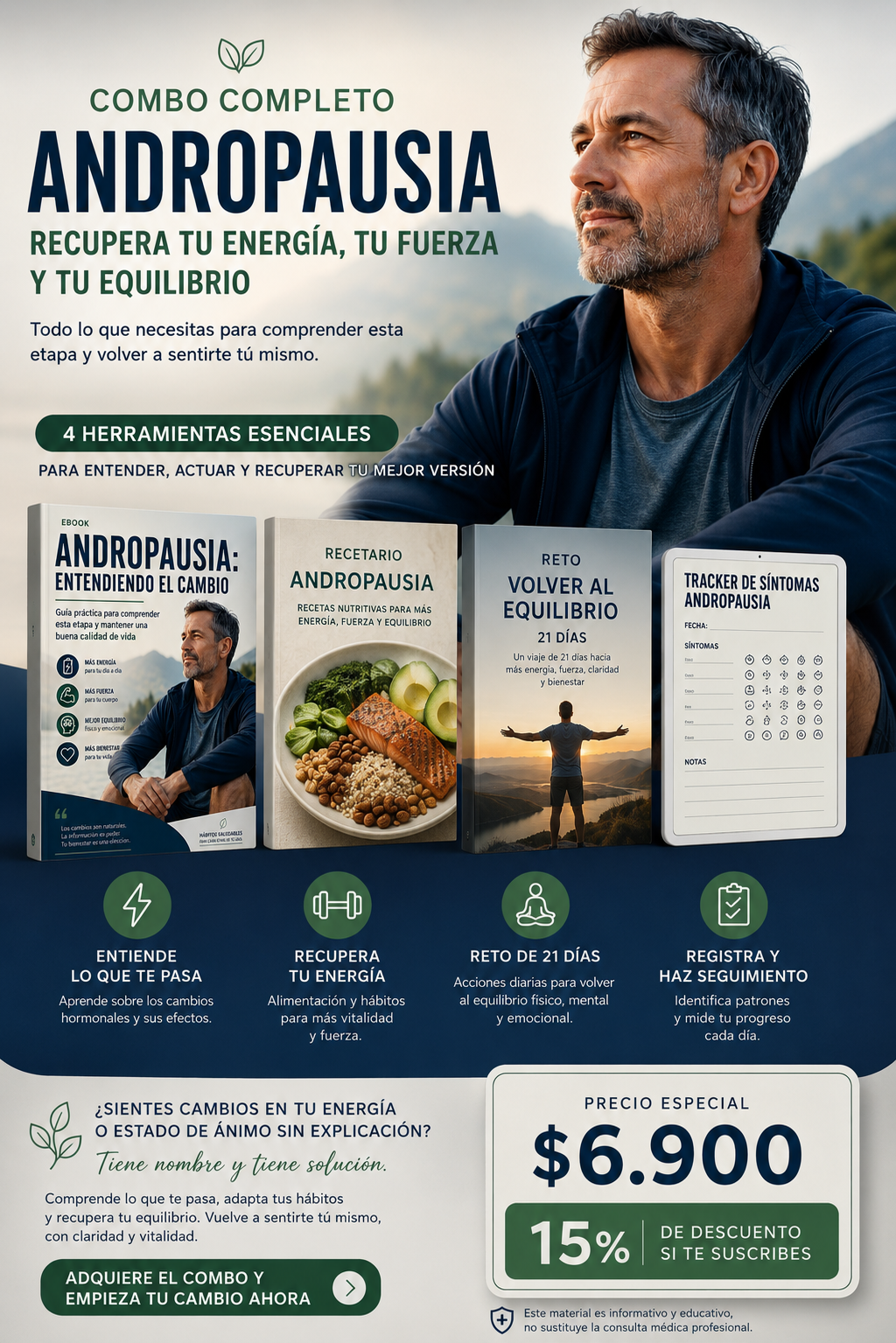Combo Completo Andropausia - Flyer con precio